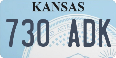 KS license plate 730ADK
