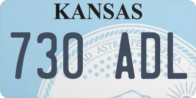 KS license plate 730ADL