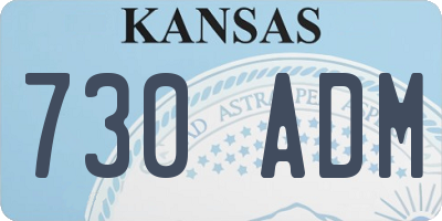 KS license plate 730ADM