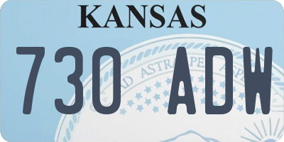 KS license plate 730ADW
