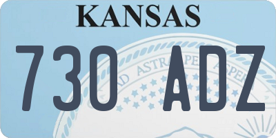 KS license plate 730ADZ