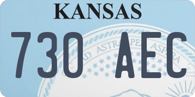 KS license plate 730AEC