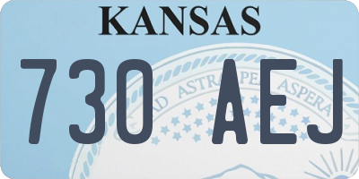 KS license plate 730AEJ