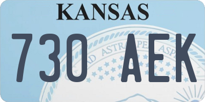 KS license plate 730AEK