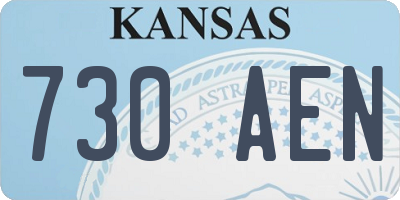 KS license plate 730AEN