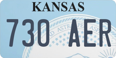 KS license plate 730AER