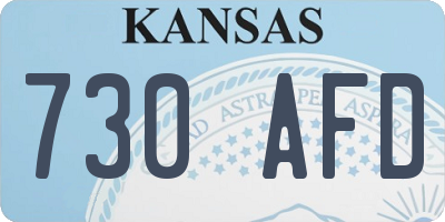 KS license plate 730AFD