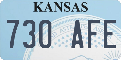 KS license plate 730AFE