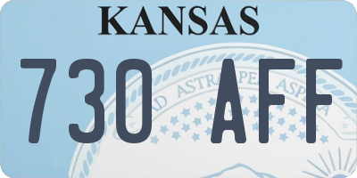 KS license plate 730AFF