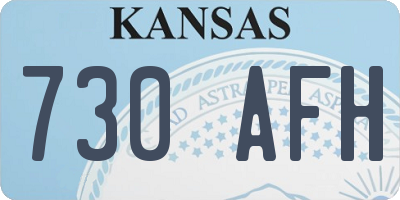 KS license plate 730AFH