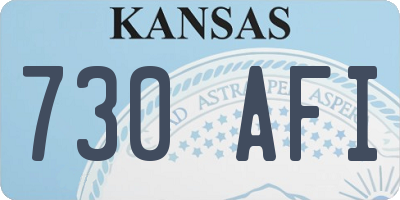 KS license plate 730AFI