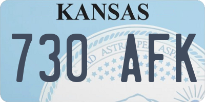 KS license plate 730AFK