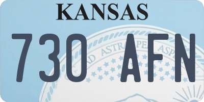 KS license plate 730AFN