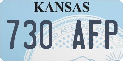KS license plate 730AFP