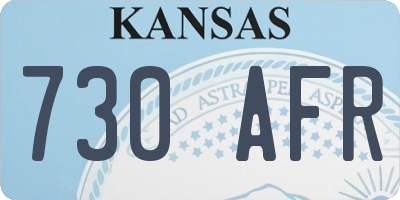 KS license plate 730AFR