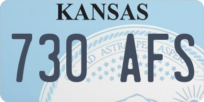 KS license plate 730AFS