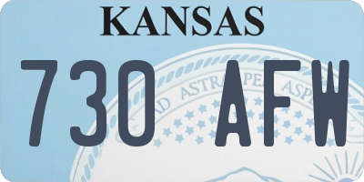 KS license plate 730AFW