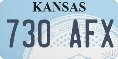 KS license plate 730AFX