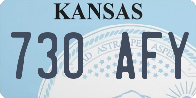 KS license plate 730AFY