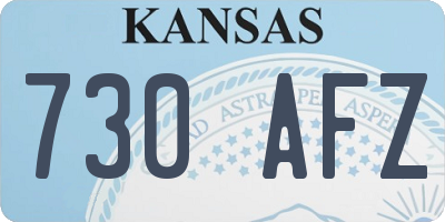 KS license plate 730AFZ