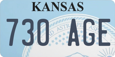 KS license plate 730AGE