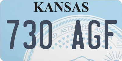 KS license plate 730AGF