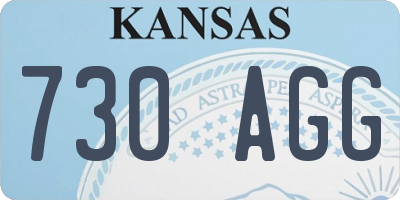 KS license plate 730AGG