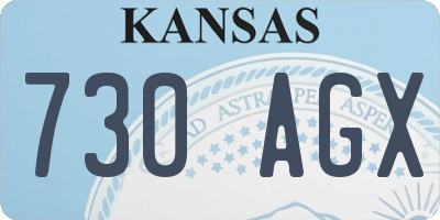 KS license plate 730AGX