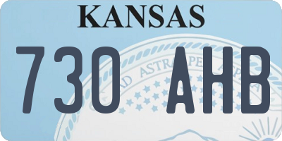KS license plate 730AHB