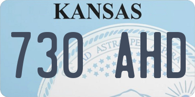 KS license plate 730AHD