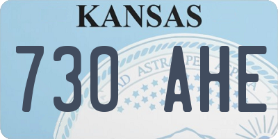 KS license plate 730AHE