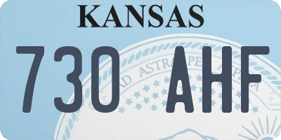 KS license plate 730AHF
