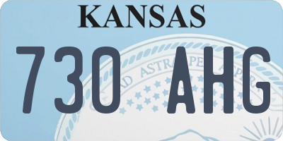 KS license plate 730AHG