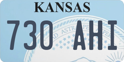 KS license plate 730AHI