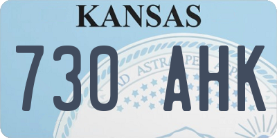 KS license plate 730AHK