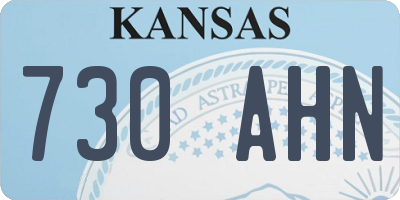 KS license plate 730AHN