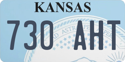 KS license plate 730AHT