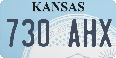 KS license plate 730AHX