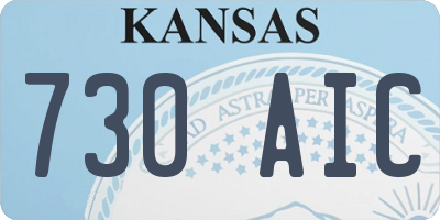 KS license plate 730AIC