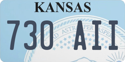KS license plate 730AII