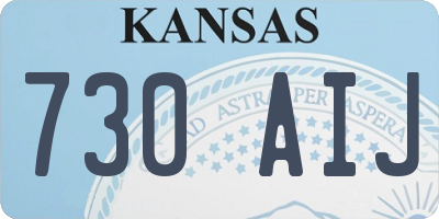 KS license plate 730AIJ
