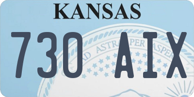 KS license plate 730AIX