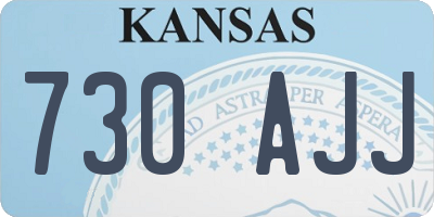 KS license plate 730AJJ