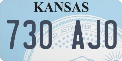 KS license plate 730AJO