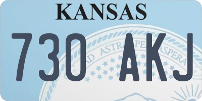 KS license plate 730AKJ