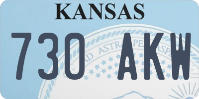 KS license plate 730AKW