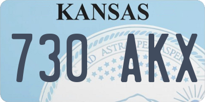 KS license plate 730AKX