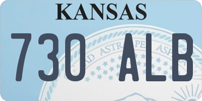 KS license plate 730ALB