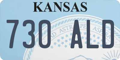 KS license plate 730ALD