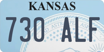 KS license plate 730ALF